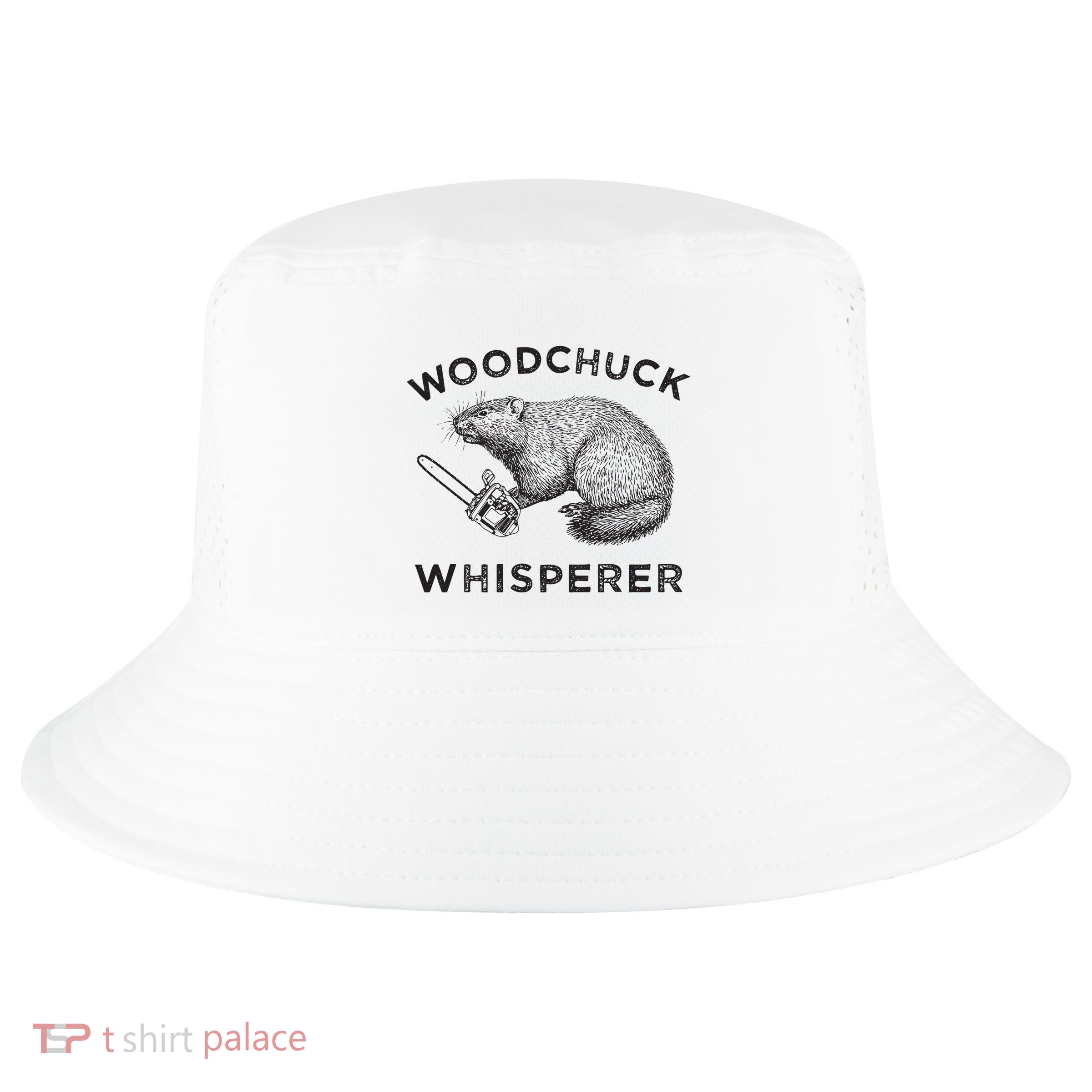 Woodchuck Funny Groundhog With Chainsaw Cool Comfort Performance Bucket Hat