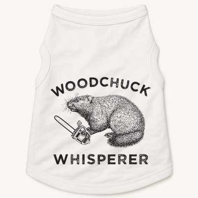 Woodchuck Funny Groundhog With Chainsaw Doggie Tank