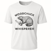 Woodchuck Funny Groundhog With Chainsaw Cooling Performance Crew T-Shirt