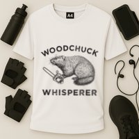 Woodchuck Funny Groundhog With Chainsaw Cooling Performance Crew T-Shirt