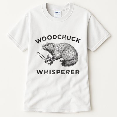 Woodchuck Funny Groundhog With Chainsaw Tall T-Shirt