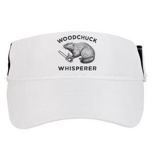 Woodchuck Funny Groundhog With Chainsaw Adult Drive Performance Visor