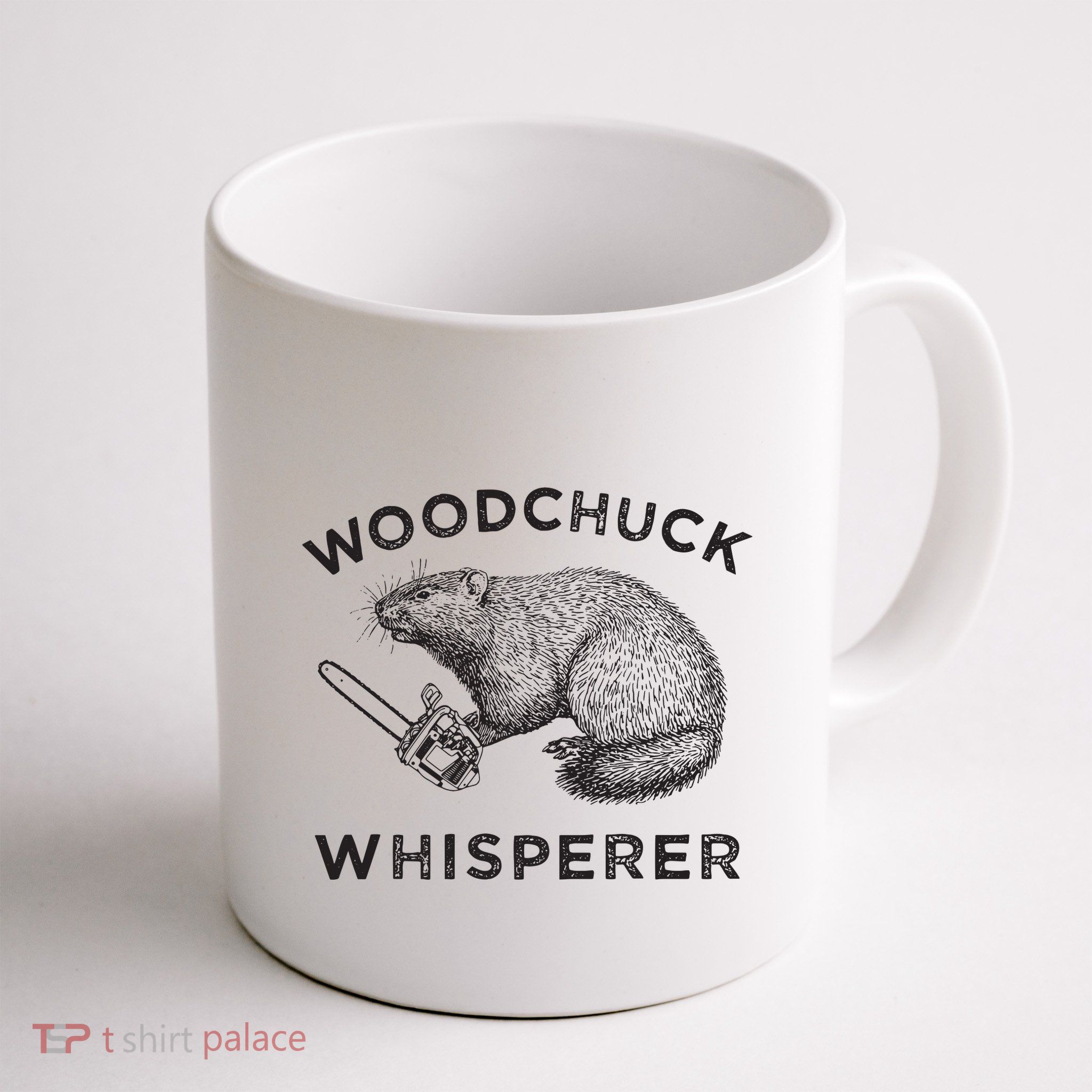 Woodchuck Funny Groundhog With Chainsaw Mug