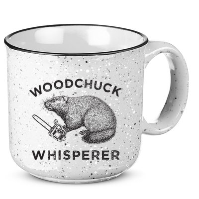 Woodchuck Funny Groundhog With Chainsaw 15oz Campfire Ceramic Mug
