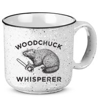 Woodchuck Funny Groundhog With Chainsaw 15oz Campfire Ceramic Mug