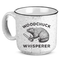 Woodchuck Funny Groundhog With Chainsaw 15oz Campfire Ceramic Mug