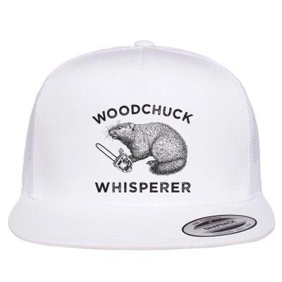 Woodchuck Funny Groundhog With Chainsaw Flatbill Hat