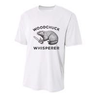 Woodchuck Funny Groundhog With Chainsaw Youth Performance Sprint T-Shirt