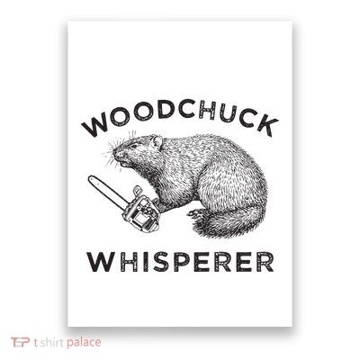 Woodchuck Funny Groundhog With Chainsaw Poster
