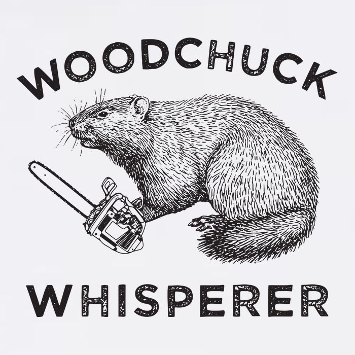 Woodchuck Funny Groundhog With Chainsaw Poster