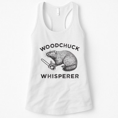 Woodchuck Funny Groundhog With Chainsaw Womens Tank Top
