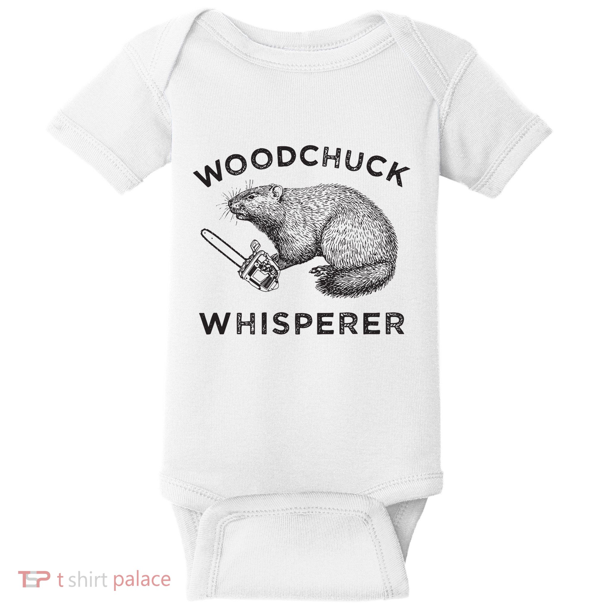 Woodchuck Funny Groundhog With Chainsaw Baby Bodysuit