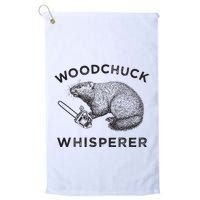 Woodchuck Funny Groundhog With Chainsaw Golf Towel