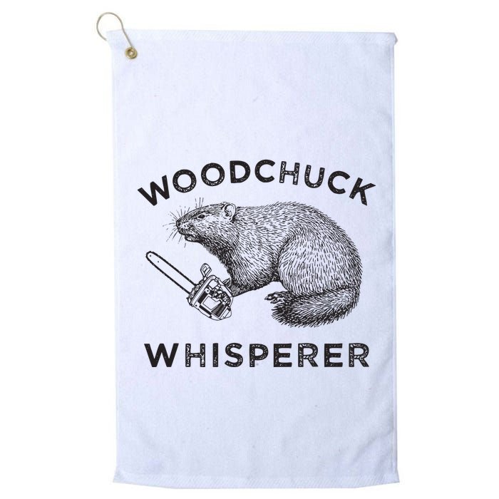 Woodchuck Funny Groundhog With Chainsaw Golf Towel