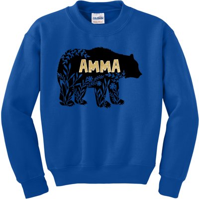 Wo Funny Gift For Grandmother Funny Gift Amma Bear Gift Kids Sweatshirt