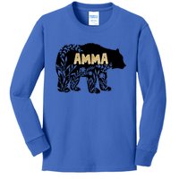 Wo Funny Gift For Grandmother Funny Gift Amma Bear Gift Kids Long Sleeve Shirt