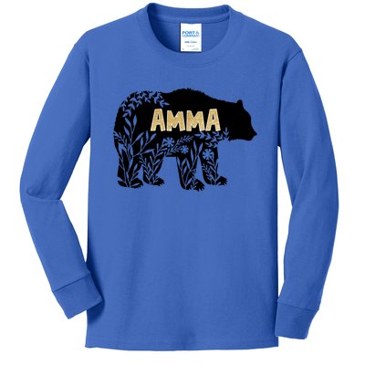 Wo Funny Gift For Grandmother Funny Gift Amma Bear Gift Kids Long Sleeve Shirt