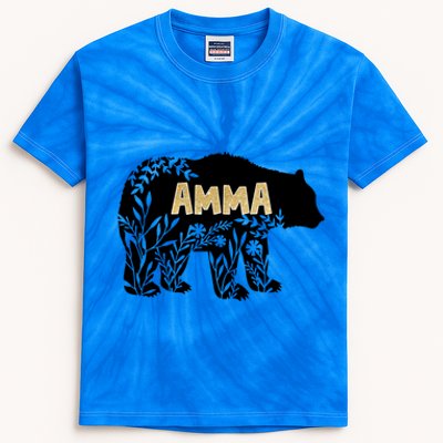 Wo Funny Gift For Grandmother Funny Gift Amma Bear Gift Kids Tie-Dye T-Shirt