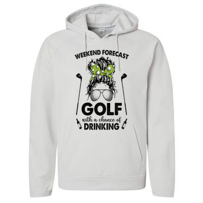 Weekend forecast golf with a chance of drinking Performance Fleece Hoodie