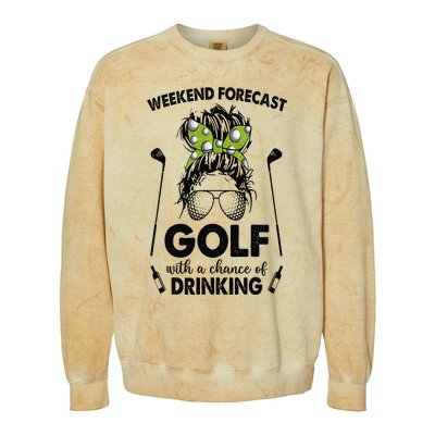 Weekend forecast golf with a chance of drinking Colorblast Crewneck Sweatshirt