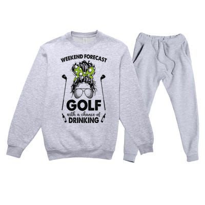 Weekend forecast golf with a chance of drinking Premium Crewneck Sweatsuit Set