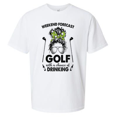 Weekend forecast golf with a chance of drinking Sueded Cloud Jersey T-Shirt