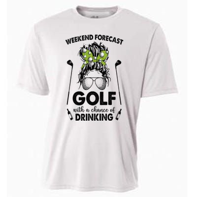 Weekend forecast golf with a chance of drinking Cooling Performance Crew T-Shirt