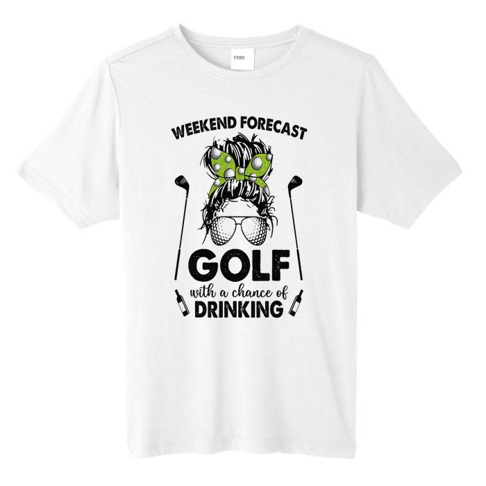 Weekend forecast golf with a chance of drinking Tall Fusion ChromaSoft Performance T-Shirt