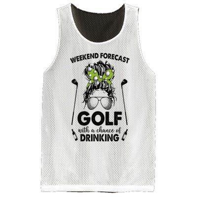 Weekend forecast golf with a chance of drinking Mesh Reversible Basketball Jersey Tank