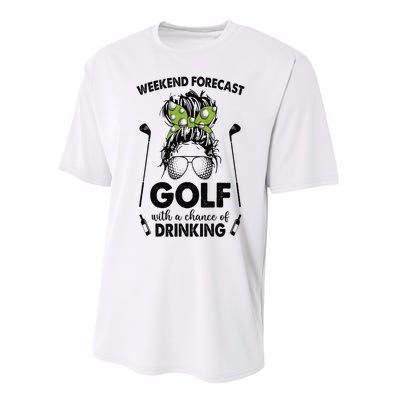 Weekend forecast golf with a chance of drinking Performance Sprint T-Shirt