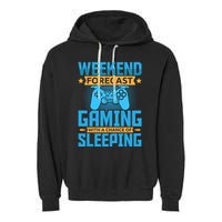 Weekend Forecast Gaming With A Chance Of Sleeping Garment-Dyed Fleece Hoodie