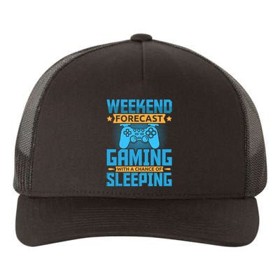 Weekend Forecast Gaming With A Chance Of Sleeping Yupoong Adult 5-Panel Trucker Hat