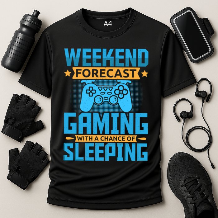 Weekend Forecast Gaming With A Chance Of Sleeping Performance Shirt