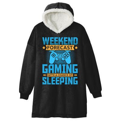 Weekend Forecast Gaming With A Chance Of Sleeping Hooded Wearable Blanket