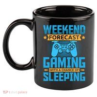 Weekend Forecast Gaming With A Chance Of Sleeping 11oz C Handle Ceramic Mug