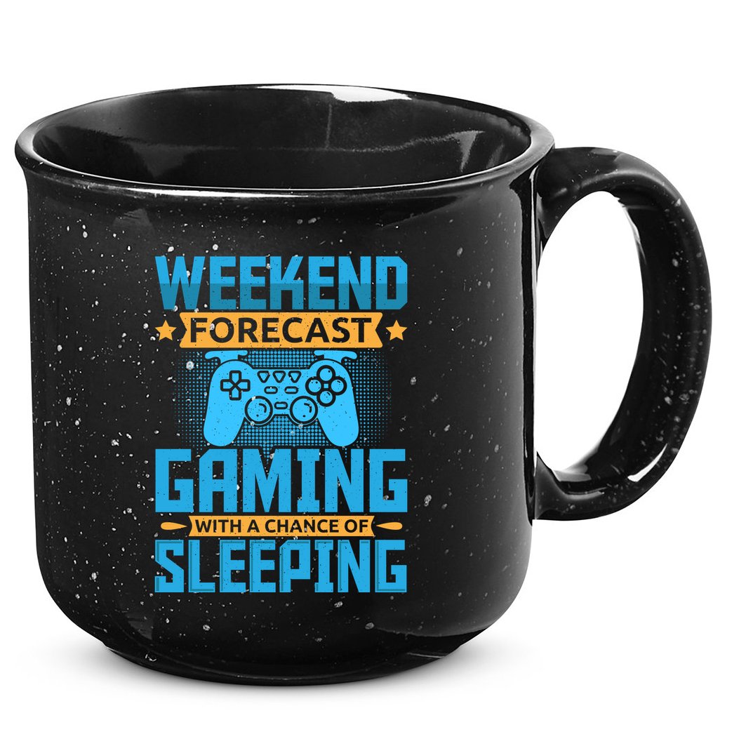 Weekend Forecast Gaming With A Chance Of Sleeping 15oz Campfire Ceramic Mug