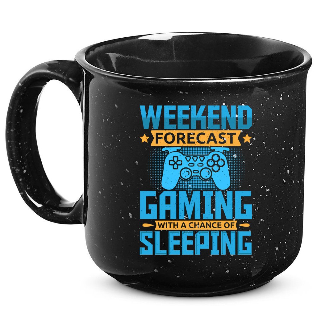 Weekend Forecast Gaming With A Chance Of Sleeping 15oz Campfire Ceramic Mug