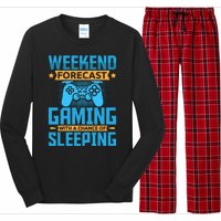 Weekend Forecast Gaming With A Chance Of Sleeping Long Sleeve Pajama Set