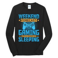 Weekend Forecast Gaming With A Chance Of Sleeping Tall Long Sleeve T-Shirt