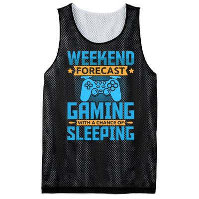 Weekend Forecast Gaming With A Chance Of Sleeping Mesh Reversible Basketball Jersey Tank