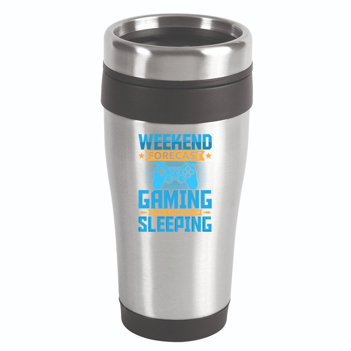 Weekend Forecast Gaming With A Chance Of Sleeping 16oz Travel Tumbler
