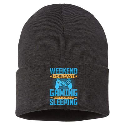 Weekend Forecast Gaming With A Chance Of Sleeping Sustainable Knit Beanie