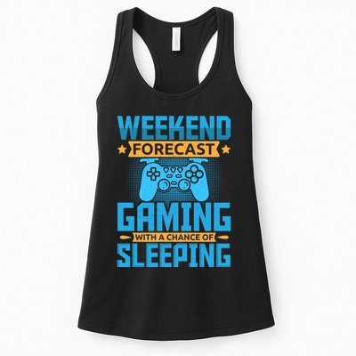 Weekend Forecast Gaming With A Chance Of Sleeping Womens Tank Top