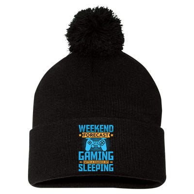 Weekend Forecast Gaming With A Chance Of Sleeping Pom Pom 12in Knit Beanie