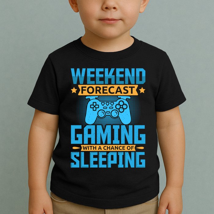 Weekend Forecast Gaming With A Chance Of Sleeping Toddler T-Shirt