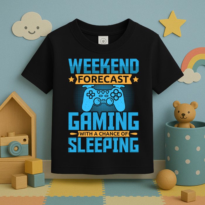 Weekend Forecast Gaming With A Chance Of Sleeping Toddler T-Shirt