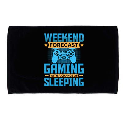 Weekend Forecast Gaming With A Chance Of Sleeping Microfiber Hand Towel