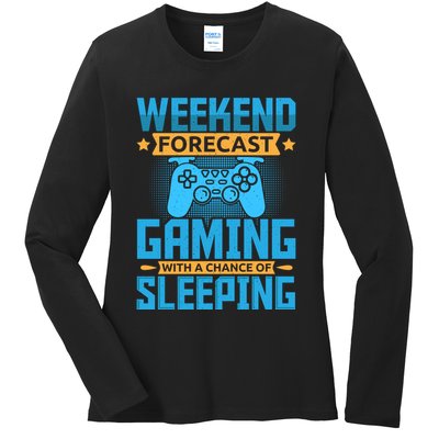 Weekend Forecast Gaming With A Chance Of Sleeping Ladies Long Sleeve Shirt