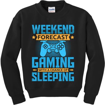 Weekend Forecast Gaming With A Chance Of Sleeping Kids Sweatshirt