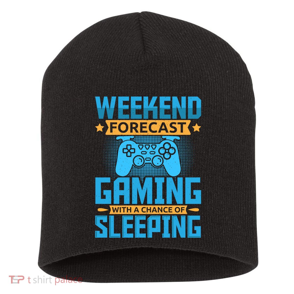 Weekend Forecast Gaming With A Chance Of Sleeping Short Acrylic Beanie